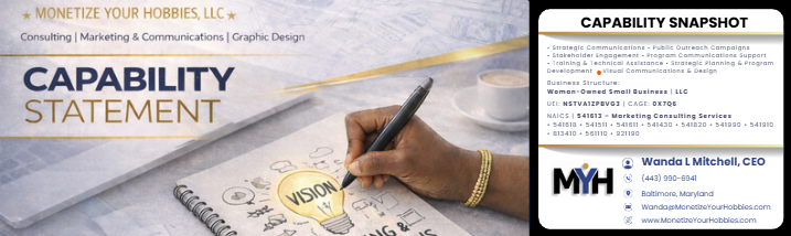Monetize Your Hobbies, LLC Capability Snapshot — core competencies, differentiators, NAICS codes, and federal credentials